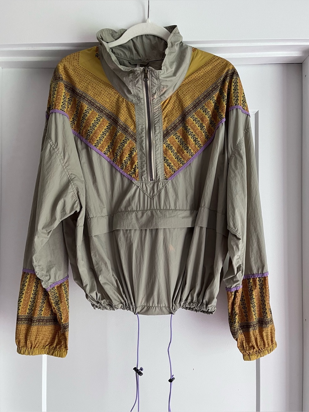 Free People Windbreaker patchwork Medium